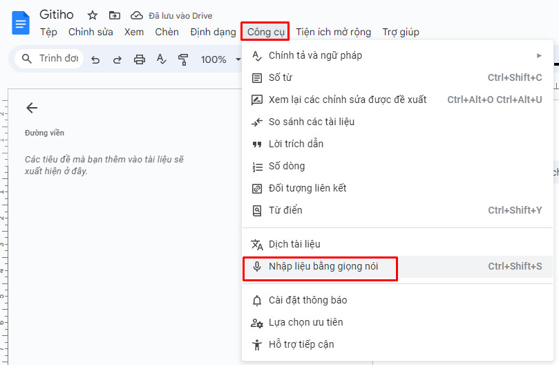 Cách nhập văn bản bằng giọng nói trên Google Docs 2