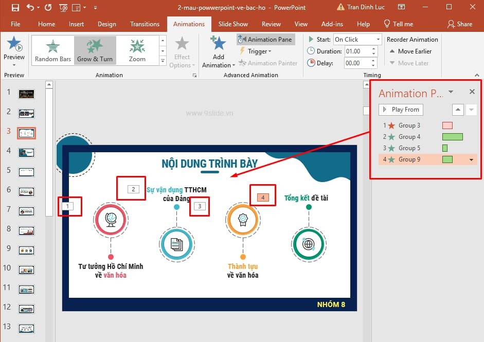 Cách sử dụng hiệu ứng biến mất trong Powerpoint 4