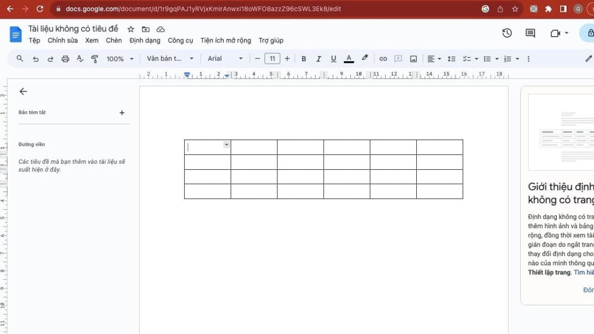 Chèn bảng vào tài liệu Google Docs 3