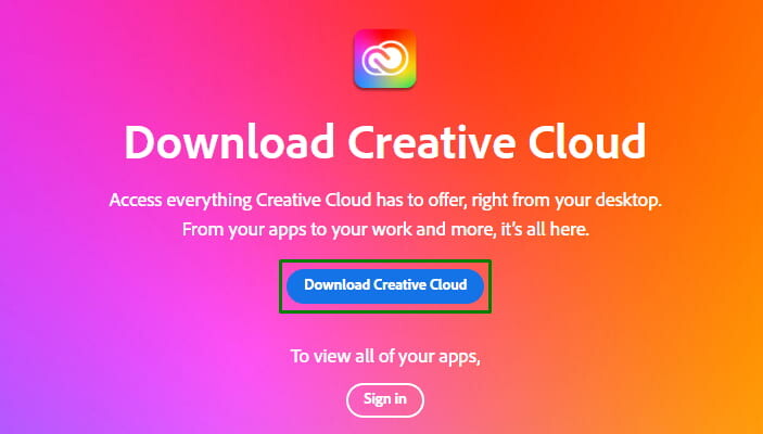 Cài đặt Adobe creative cloud về máy tính 1