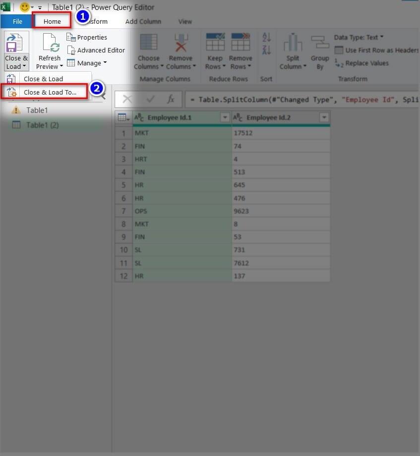 Chuyển dữ liệu từ Power Query về Excel