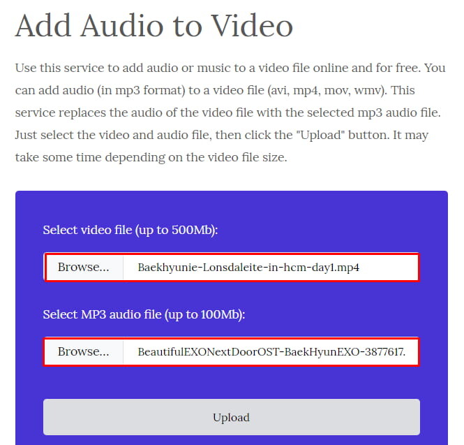 Ghép nhạc vào video bằng Add Audio to Video bước 3