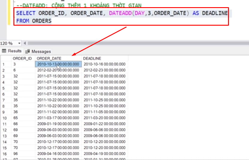 hàm DATE trong SQL