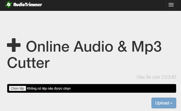 phần mềm chỉnh sửa âm thanh online Audiotrimmer