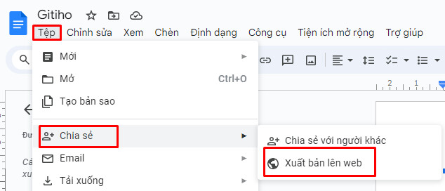 Tải ảnh từ Google Doc qua Xuất bản lên Web 4