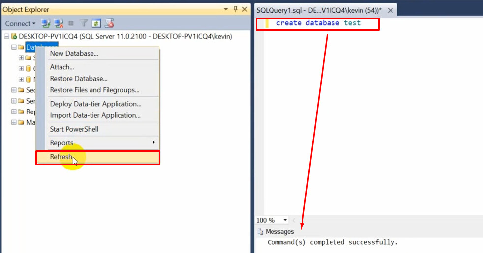 Tạo database mới trong SQL bằng câu lệnh 1