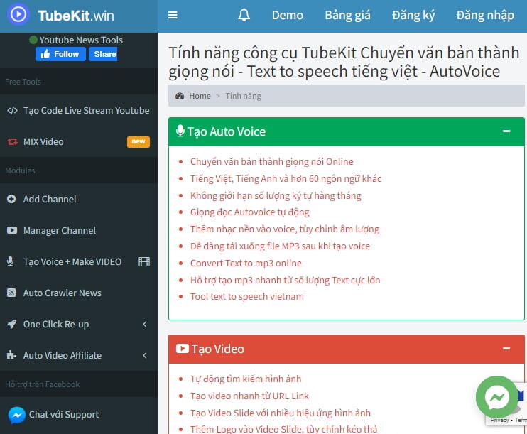 website chuyển văn bản thành giọng nói trực tuyến Tubekit.win