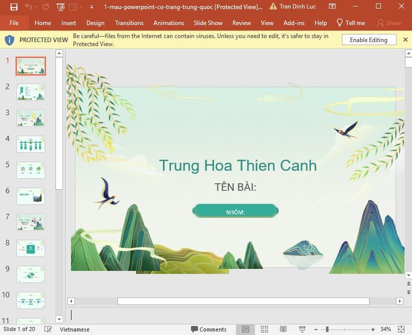 slide Powerpoint cổ trang Trung Quốc 1