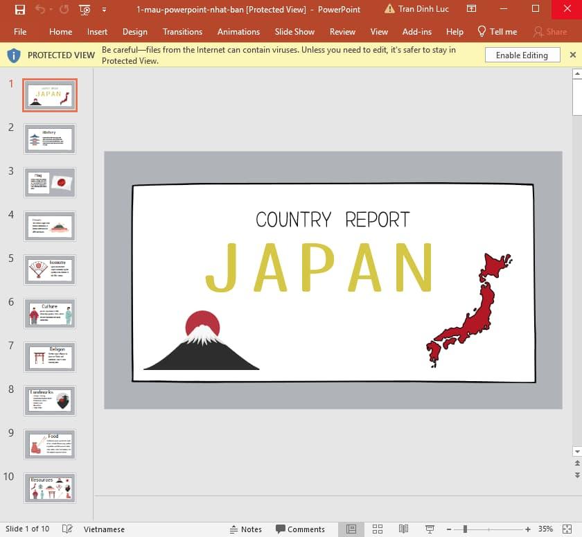 mẫu Powerpoint Nhật Bản 1