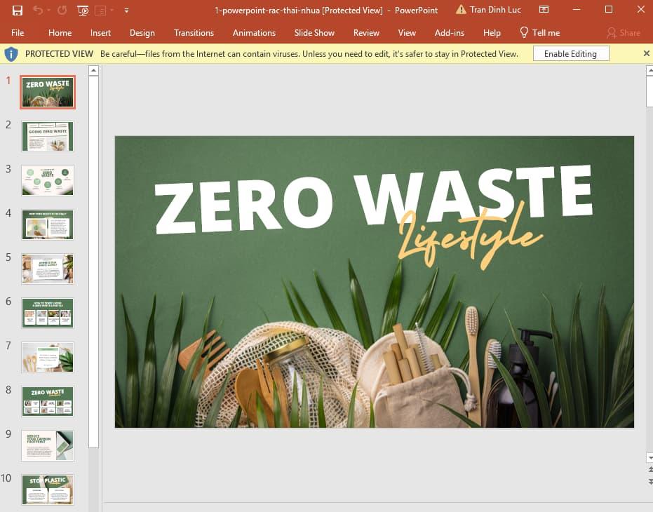 mẫu powerpoint về rác thải nhựa 1