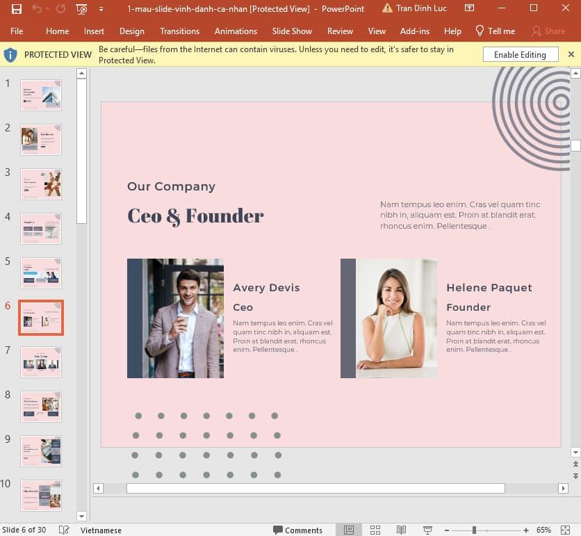 mẫu slide vinh danh cá nhân 1