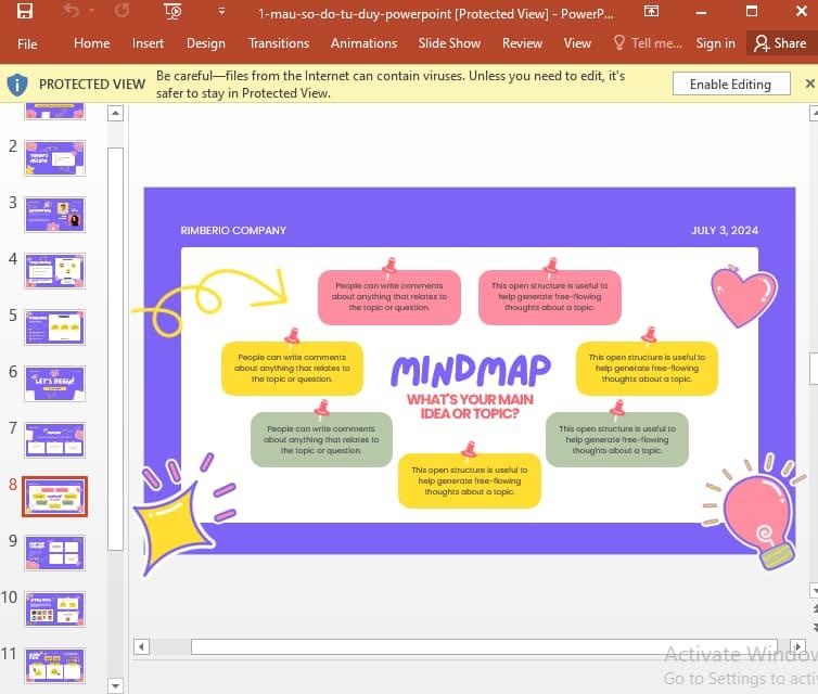 mẫu sơ đồ tư duy Powerpoint 1
