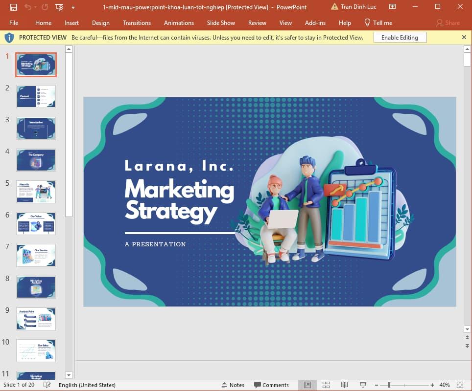 Mẫu Slide Khóa luận tốt nghiệp ngành Marketing 1