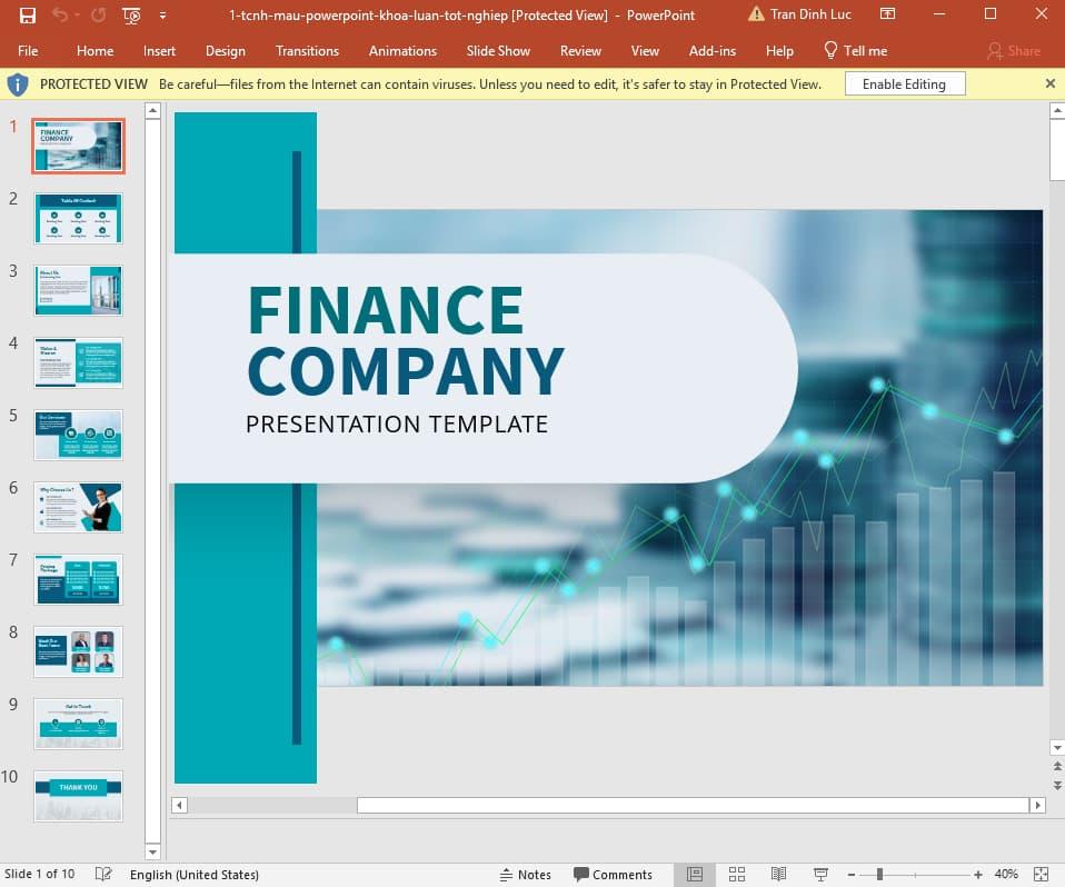 Mẫu khóa luận tốt nghiệp Powerpoint ngành Tài chính ngân hàng 1