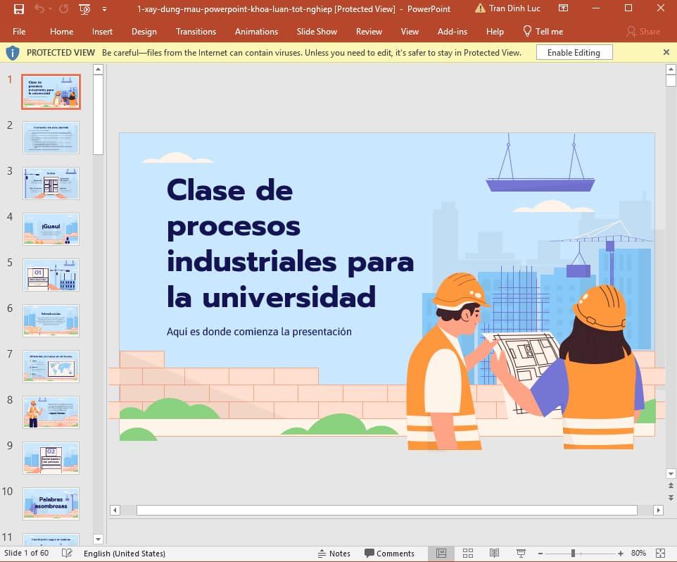 Mẫu KLTN Powerpoint ngành Xây dựng 1