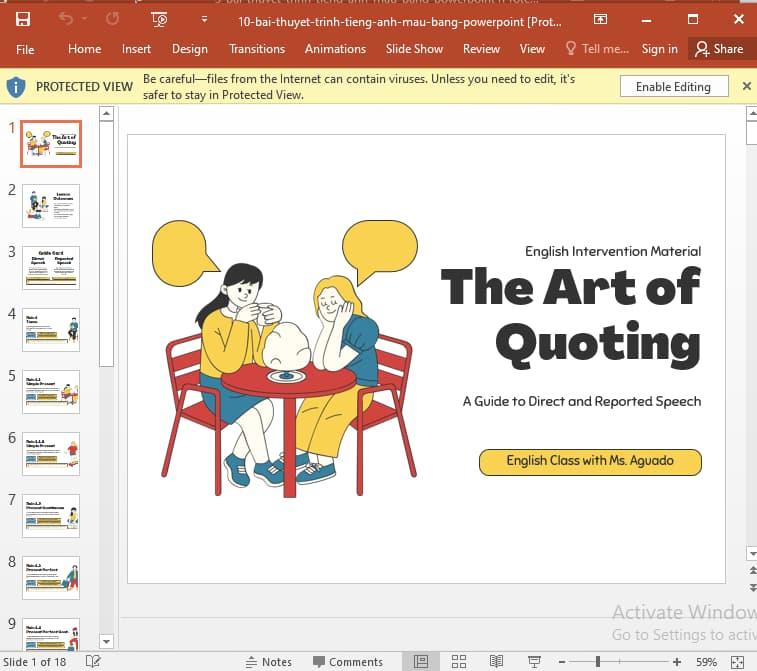 mẫu Powerpoint thuyết trình tiếng Anh 10