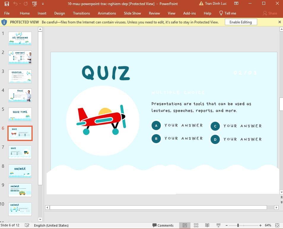mẫu Powerpoint trắc nghiệm đẹp 22