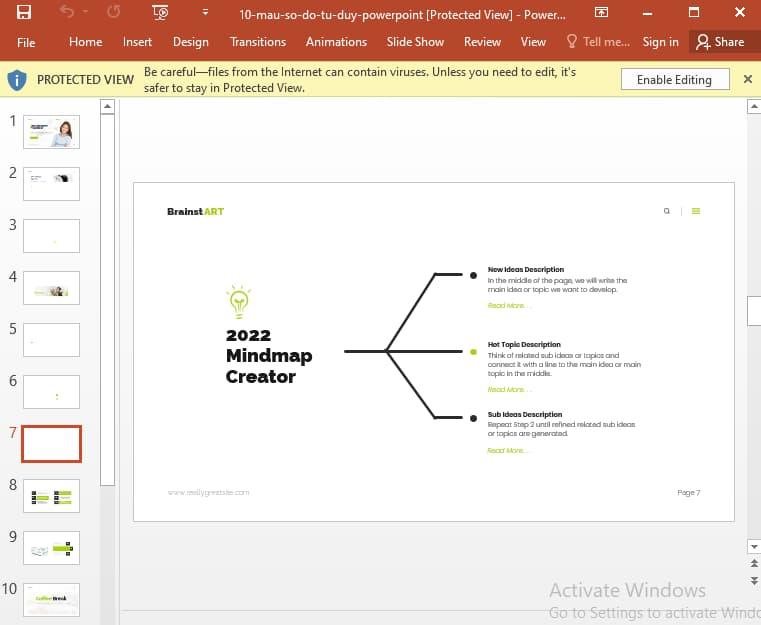 mẫu sơ đồ tư duy Powerpoint 10