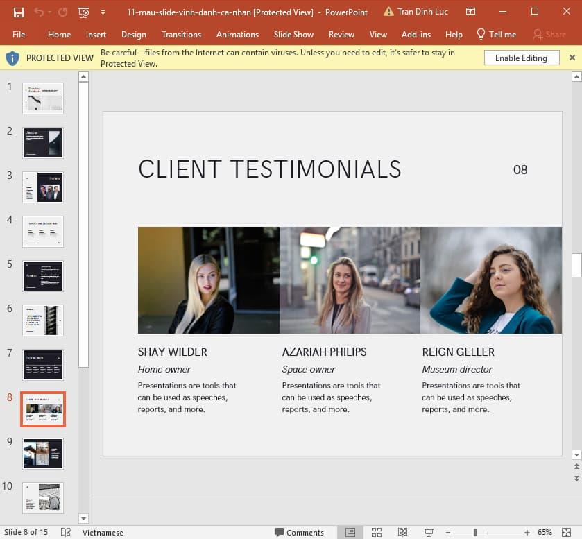 mẫu slide vinh danh cá nhân 11