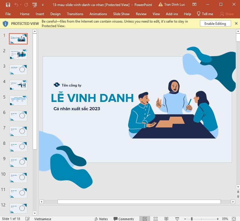 mẫu slide vinh danh cá nhân 13