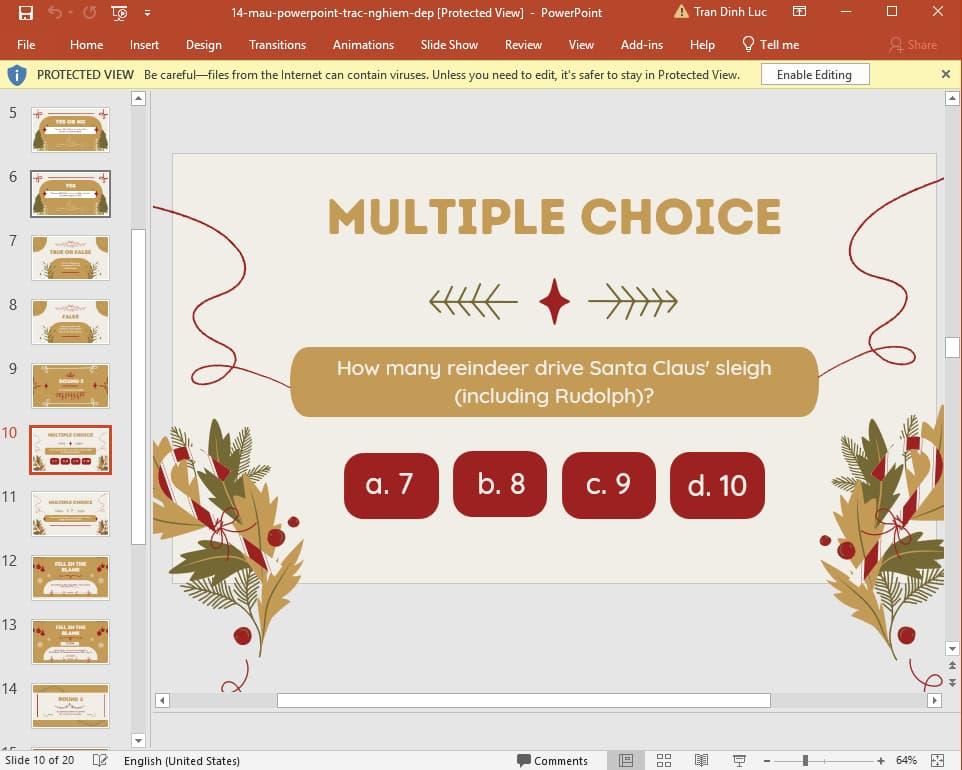mẫu Powerpoint trắc nghiệm đẹp 30