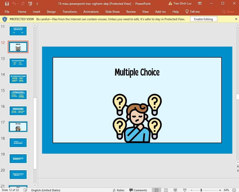mẫu Powerpoint trắc nghiệm đẹp 32