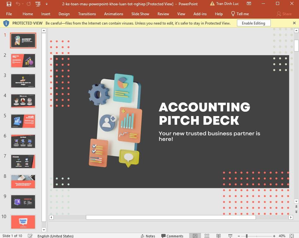 Mẫu Powerpoint cho khóa luận tốt nghiệp ngành Kế toán 2