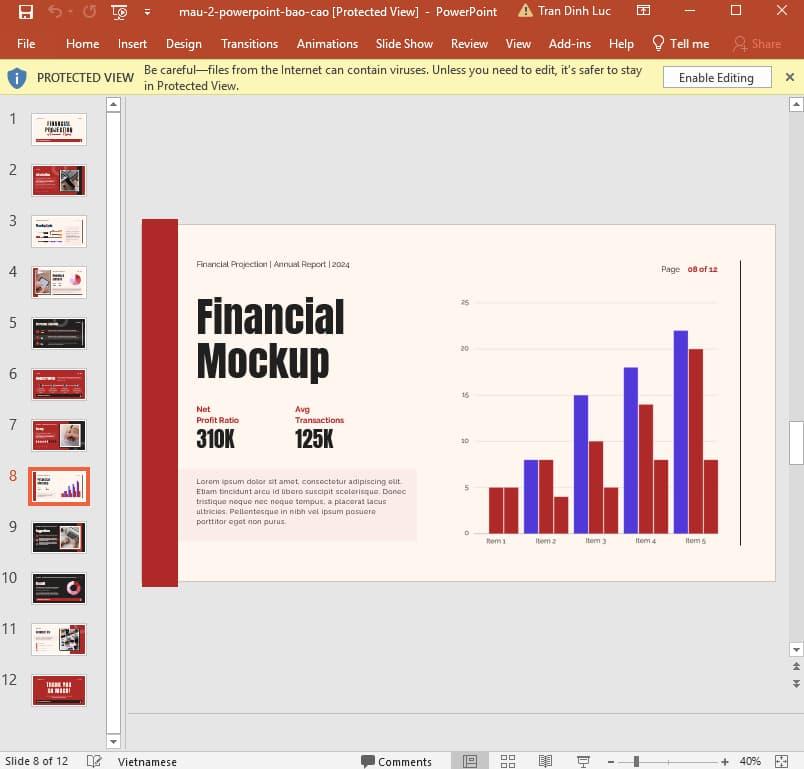 mẫu Powerpoint báo cáo 8
