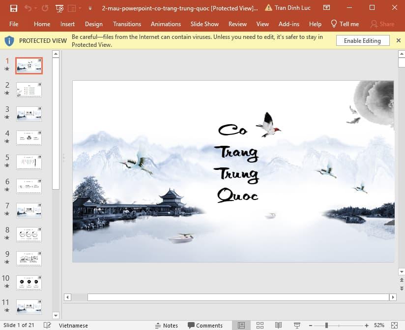 slide Powerpoint cổ trang Trung Quốc 2