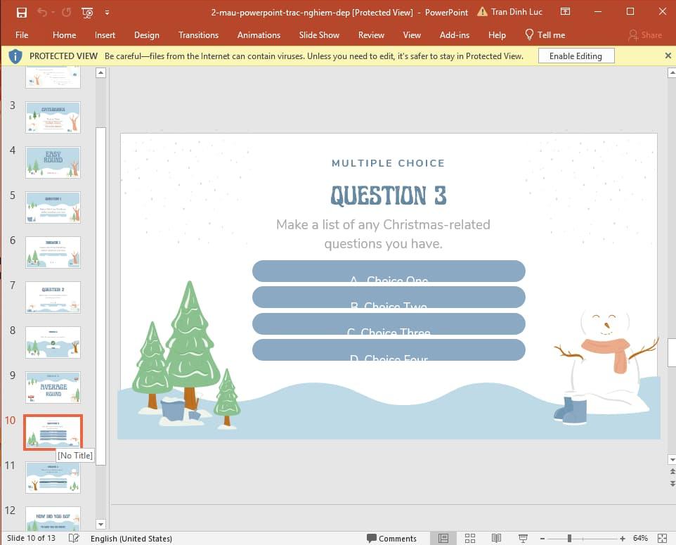 mẫu Powerpoint trắc nghiệm đẹp 6
