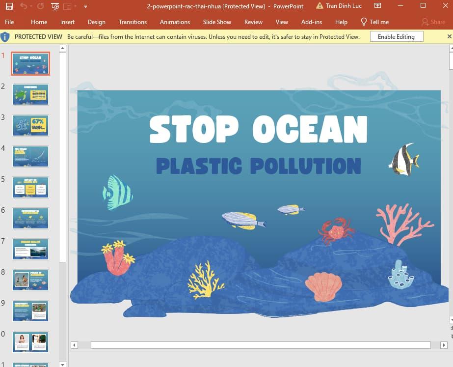 mẫu powerpoint về rác thải nhựa 2