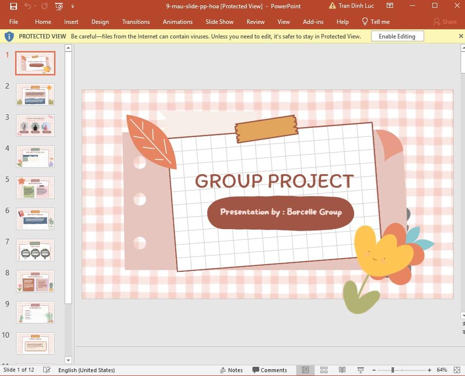 mẫu slide powerpoint hoa 9