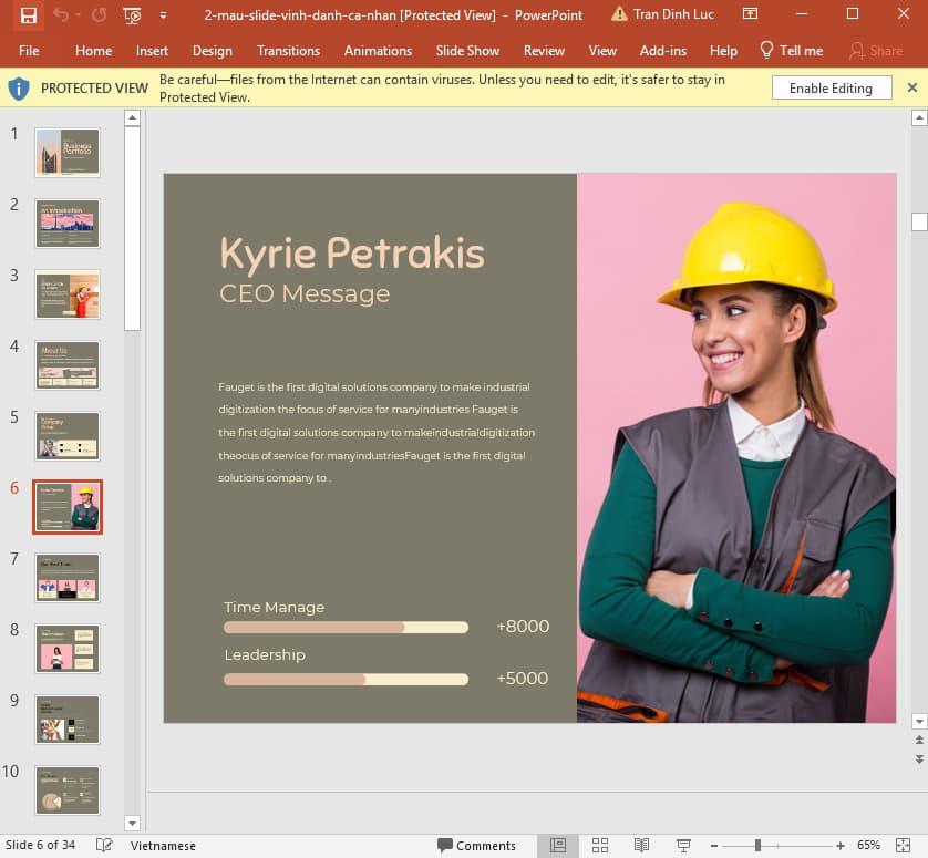 mẫu slide vinh danh cá nhân 2