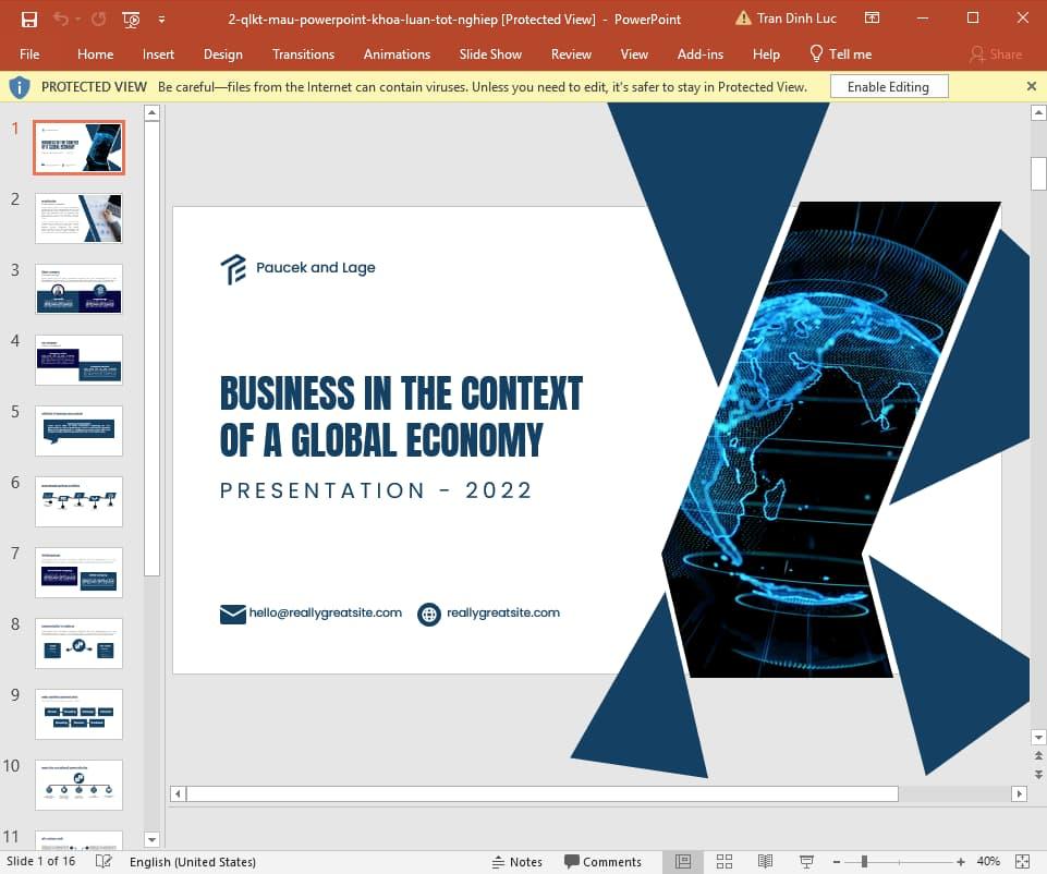 Mẫu slide tốt nghiệp ngành Quản lý kinh tế 2
