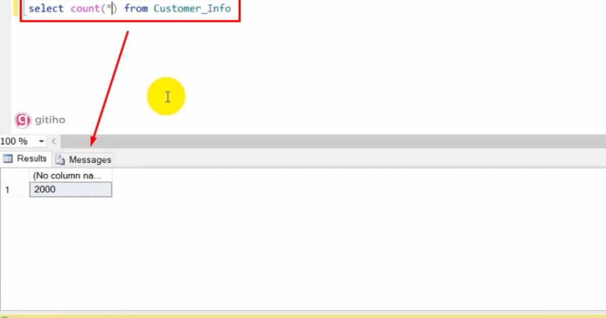 Ví dụ về câu lệnh SELECT COUNT trong SQL 2