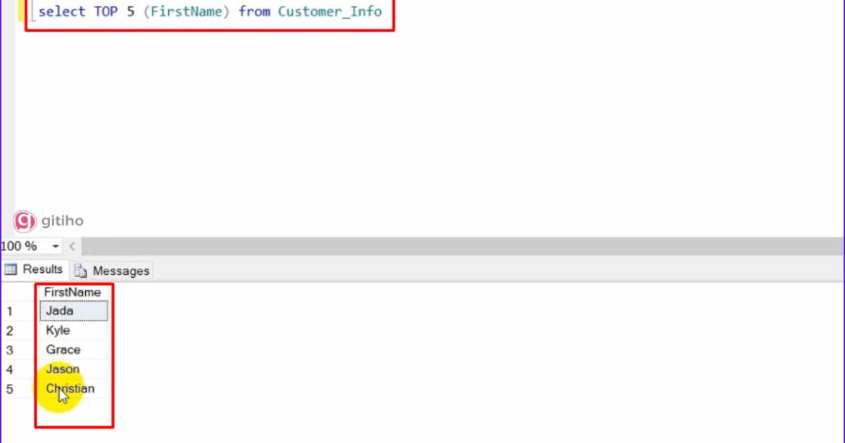 Ví dụ về câu lệnh SELECT TOP trong mySQL 2