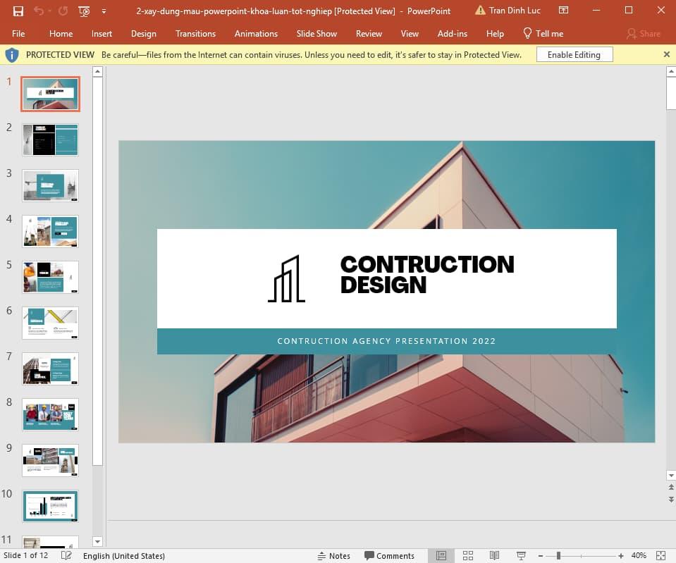 Mẫu KLTN Powerpoint ngành Xây dựng 2