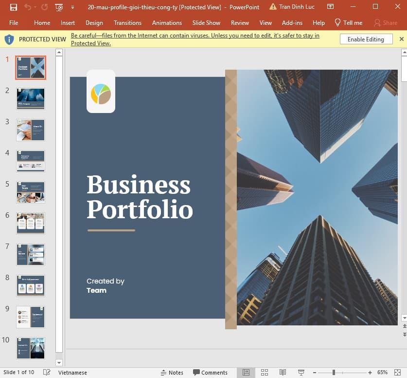 mẫu profile công ty bằng Powerpoint 20