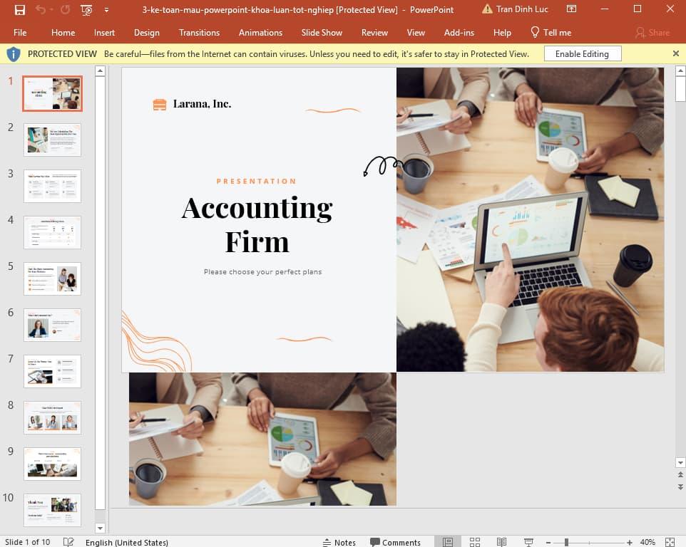 Mẫu Powerpoint cho khóa luận tốt nghiệp ngành Kế toán 3