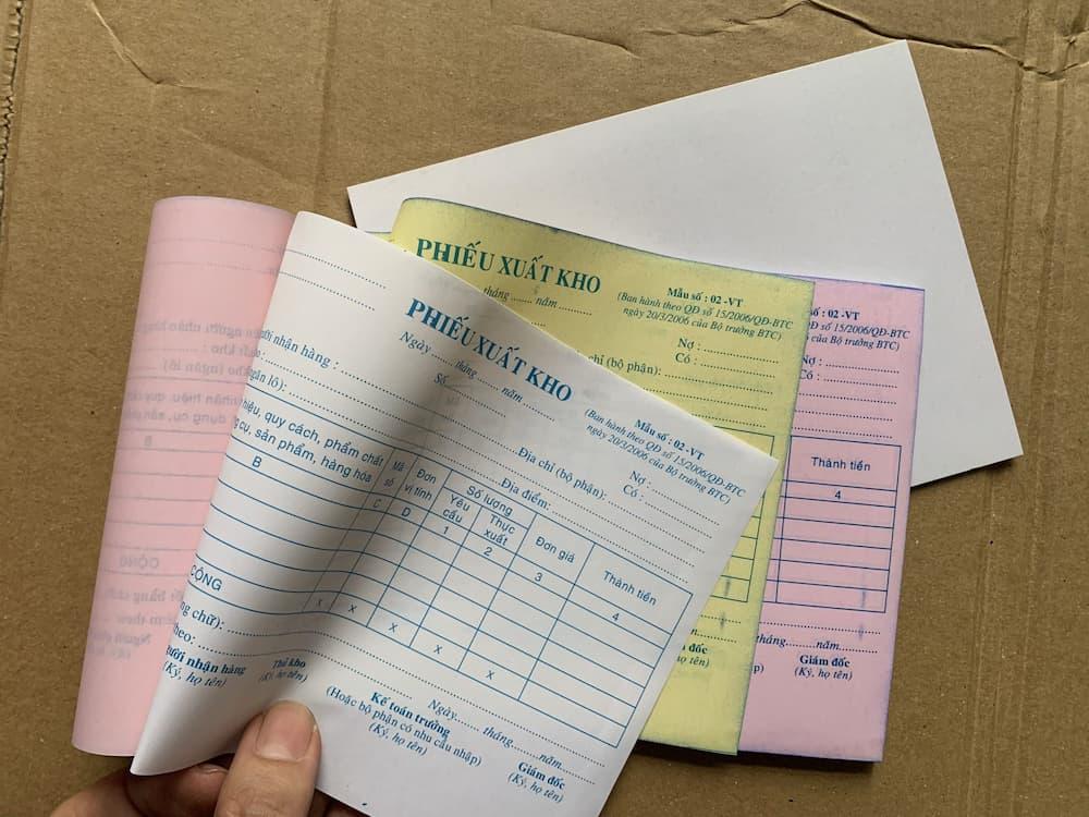 Phiếu xuất kho gồm 3 liên