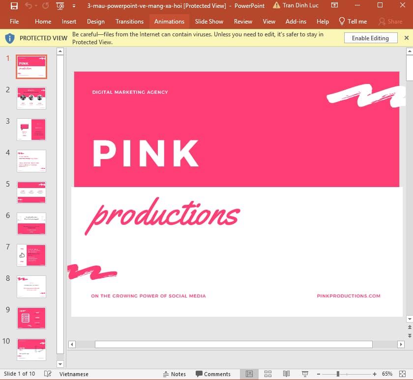 mẫu slide bài thuyết trình powerpoint về mạng xã hội 3