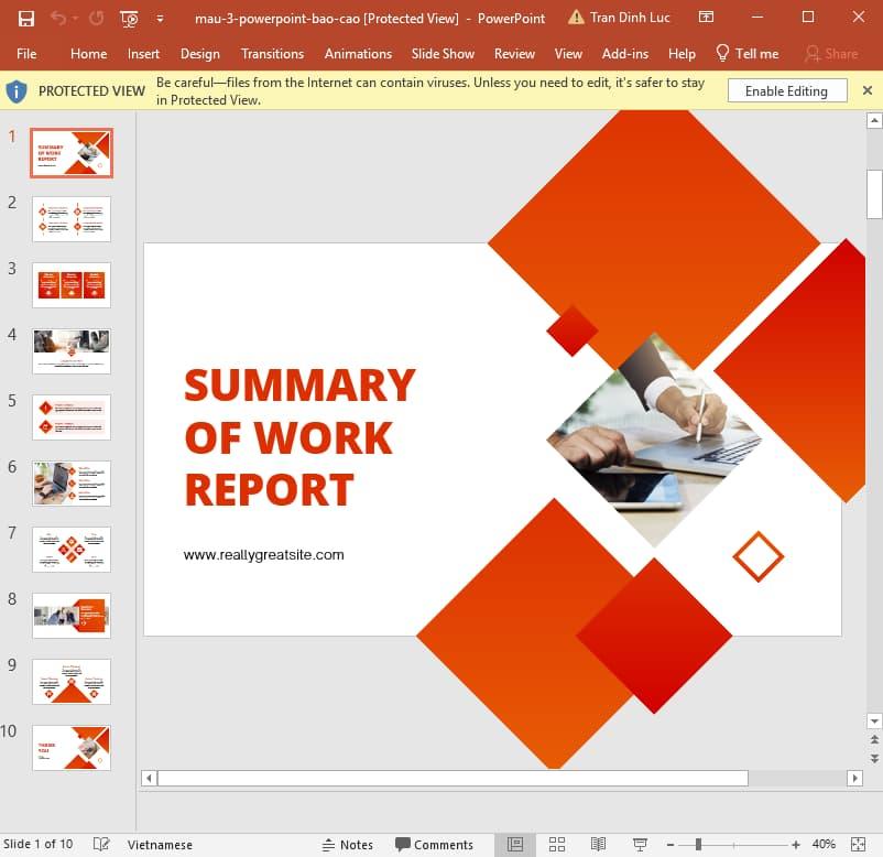 mẫu Powerpoint báo cáo 4