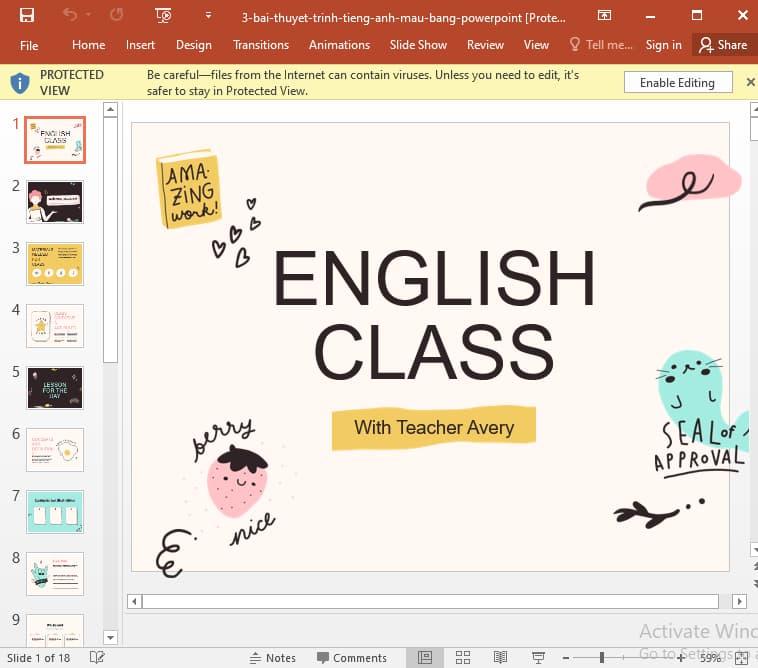mẫu Powerpoint thuyết trình tiếng Anh 3