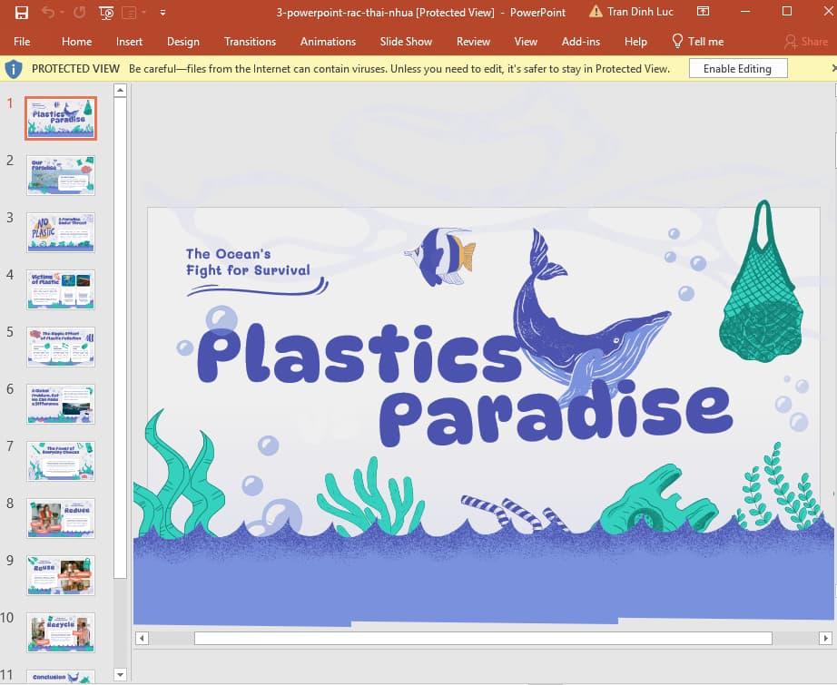 mẫu powerpoint về rác thải nhựa 3