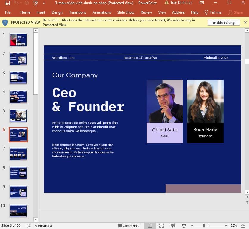 mẫu slide vinh danh cá nhân 3