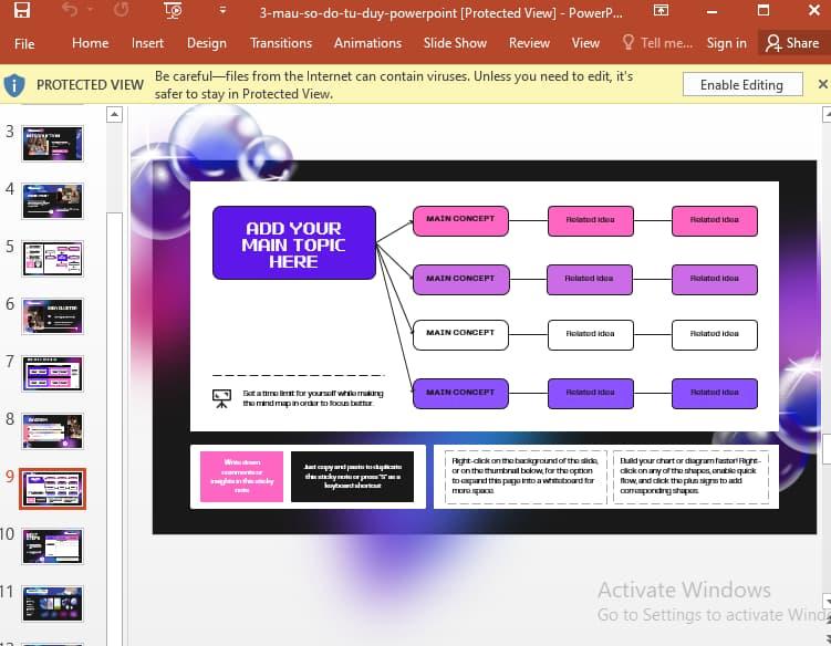 mẫu sơ đồ tư duy Powerpoint 4
