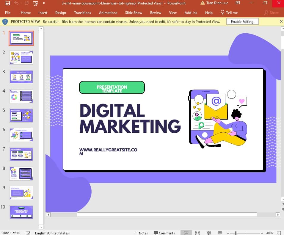 Mẫu Slide Khóa luận tốt nghiệp ngành Marketing 3