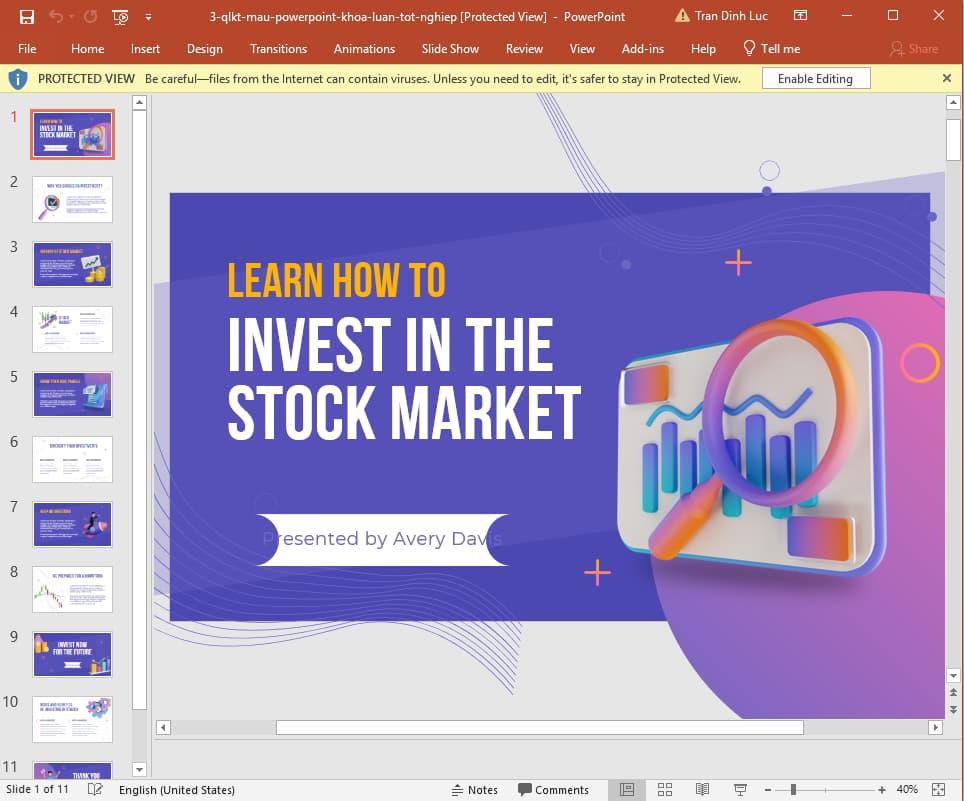 Mẫu slide tốt nghiệp ngành Quản lý kinh tế 3