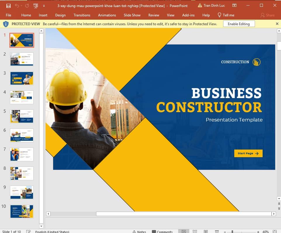 Mẫu KLTN Powerpoint ngành Xây dựng 3