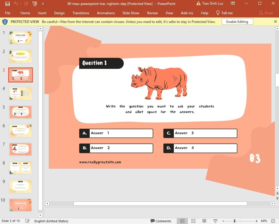 mẫu Powerpoint trắc nghiệm đẹp 30